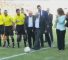PM Nawaf Salam starting the first official soccer game at the Sports City Stadium after a long closure