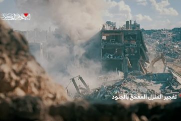Detonation of a booby-trapped house sheltering IOF