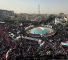 Large crowds of people are seen at Enqelab Square in the downtown Iranian capital of Tehran on June 28, 2025