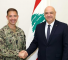 Lebanese President Michel Aoun and US Central Command Chief Admiral Brad Cooper