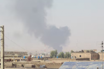 Smoke billows from the Afghanistan side following exchanges of fire between Pakistani and Afghan forces, as seen from the border crossing in Chaman, Balochistan province, Pakistan, October 15, 2025. REUTERS