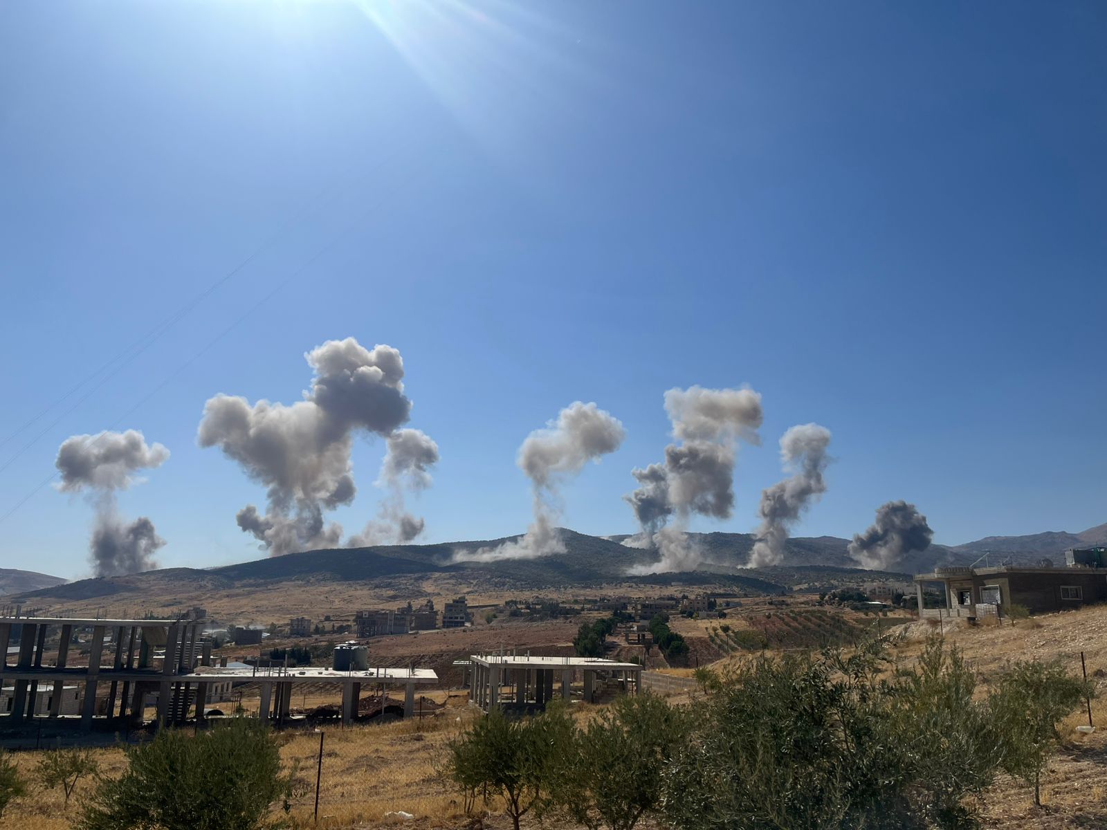 Israeli air raids on eastern mount range