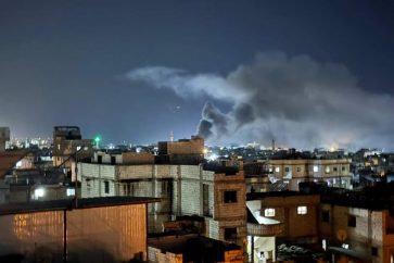 Smoke rises after an Israeli strike on Ain Al-Hilwe camp for Palestinian refugee campin the southern Lebanese city of Sidon (November 18, 2025).