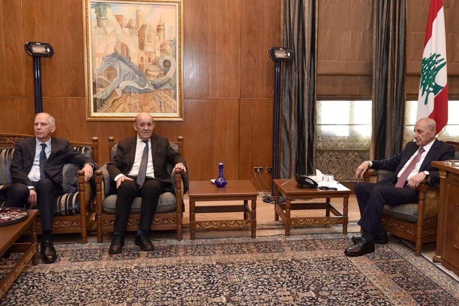 Speaker Berri Meets Le Drian: Lebanon Committed to Resolution 1701, Israeli Aggression Unacceptable