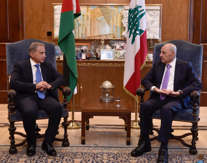 Lebanon’s House Speaker Welcomes Saudi Envoy, Jordanian FM